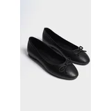 Capone Outfitters Women's Genuine Leather Bow Round Toe Flats