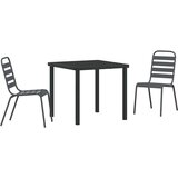 vidaXL komplet za jedilnico v vrtu 3 pcs temno siva jeklo | Shoptok.si