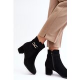 Boto WR1 Women's Low Heel Boots with Ornament Black Numissa | Shoptok.si