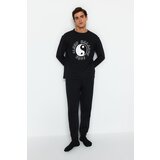 Trendyol Men's Black Regular Fit Printed Knitted Pajamas Set | shoptok.hr