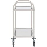 vidaXL Kuhinjska kolica s 2 razine od nehrđajućeg čelika 96,5x55x90 cm | shoptok.hr