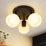 Nettlife Stropna svetilka z 2 steklenima senčnikoma E14 vintage brez žarnice črne barve, nastavljiva, (22116685) | Shoptok.si