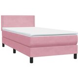 Box spring postelja z vzmetnico roza 80x220 cm žamet, (21790970) | Shoptok.si