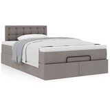 vidaXL Otomanski posteljni okvir z vzmetnico taupe 120x200 cm blago | Shoptok.si