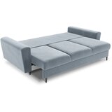 Cosmopolitan Design Svetlo modra žametna raztegljiva sedežna garnitura s prostorom za shranjevanje 235 cm Kyoto – | Shoptok.si