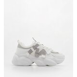 Marjin Women's Sneaker Thick Sole Lace Up Casual Sports Shoes Yoven White cene