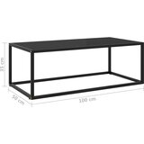 vidaXL Klubska mizica črna s črnim steklom 100x50x35 cm | Shoptok.si