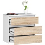 AKORD Cl3 Nočna Omarica, Bela/Hrast Sonoma, (5000332051) | Shoptok.si