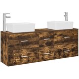  Set ormarića za kupaonicu 3 kom. Dimljeni hrast Smeđa 53 x 34,5 x 63 cm | Shoptok.si