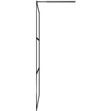Pregrada za tuširanje s prozirnim staklom ESG crna 80 x 195 cm | shoptok.hr