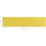 Balkonski zastor žuti 90 x 400 cm HDPE | shoptok.hr