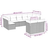  9-dijelni set vrtnih sofa od poliratana s jastucima svjetlosivi | shoptok.hr