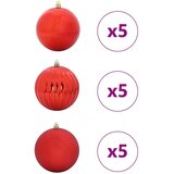 vidaXL Set božičnih okraskov 15 pcs Rdeča | Shoptok.si