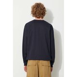 Carhartt WIP Pamučna majica dugih rukava boja: tamno plava, bez uzorka | shoptok.hr