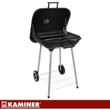 Kaminer vrtni roštilj na oglje s poklopcem – prenosni BBQ roštilj s kolesi in policami | Shoptok.si