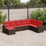  8-dijelni set vrtnih sofa s jastucima smeđi od poliratana | shoptok.hr