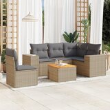  6-dijelni set vrtnih sofa s jastucima bež od poliratana | shoptok.hr