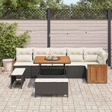  Sjedeća garnitura za vrt 11 kom. 9-Broj sjedala Crna i Krema 286 x 161 x 85 cm | Shoptok.si