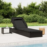 vidaXL Ležaj za sunčanje sklopivi krov crni 213 x 63 x 97 cm poliratan Cijene