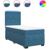 The Living Store Box spring postelja z vzmetnico modra 100x200 cm žamet - Box Spring Postelja, (21491370) | Shoptok.si