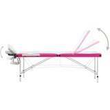  stol za masažu s 3 zone aluminijski bijelo-ružičasti | shoptok.hr