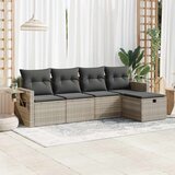Maison Chic Seti vrtnega pohištva - Vrtna garnitura - Vrtni pohištvo set 5-delna z blazinami siv poli ratan, (21814224) | Shoptok.si