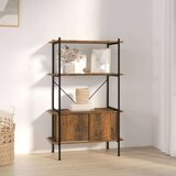  Regal z omarico 4-nadstropen 80x40x130 cm jeklo in inž. les, (20716508) | Shoptok.si
