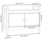  Klupa za hodnik siva 80 x 40 x 60 cm od masivne borovine | shoptok.hr
