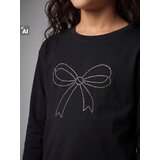 Sinsay Pamučna majica s cirkonima | shoptok.hr