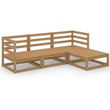  Sedežna garnitura 4-delna medeno rjava trdna borovina | Shoptok.si