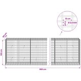  Gabion s žicom debljine 3,5 mm i mrežom 5x10 cm 900x50x100 cm | shoptok.hr