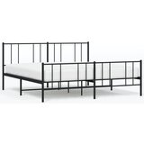 The Living Store Kovinski posteljni okvir z vzglavjem in vznožjem črn 200x200 cm - Posteljni Okvir, (21531942) | Shoptok.si