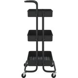  Kuhinjska kolica s 3 razine crna 42x35x85 cm željezo i ABS | Eponuda.com