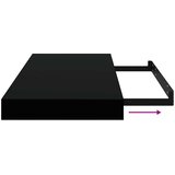  Plutajuća zidna polica visoki sjaj crna 50 x 23 x 3,8 cm MDF | shoptok.hr