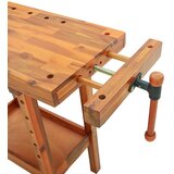  Radni stol sa škripcima 92 x 48 x 83 cm masivno drvo bagrema | shoptok.hr