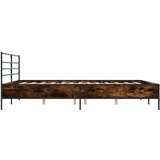 Posteljni okvir dimljeni hrast 200x200 cm inž. les in kovina, (21166002) | Shoptok.si