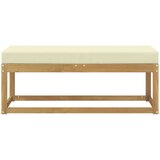  Vanjska stolica klupa s jastukom Bijela 115 x 43 x 45 cm | shoptok.hr