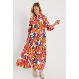 Cool & Sexy Women's Patterned Loose Mini Dress Orange | Eponuda.ba