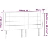  Uzglavlje s u&amp;scaron;ima tamnoplavo 203x23x118/128 cm bar&amp;scaron;unasto Slike