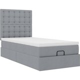  Otomanski okvir kreveta s madraca svijetlosivi 90x190cm tkanine | shoptok.hr