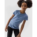 4f Girls' smooth T-shirt - navy blue cene