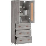 vidaXL Visoka komoda siva sonome 69 5x34x180 cm od konstruiranog drva | shoptok.hr