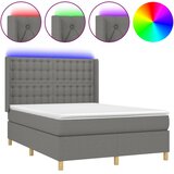  box spring s madracem LED tamnosivi 140x190 cm tkanina | shoptok.hr