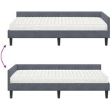  Kutni krevetni okvir s madracem Ostalo 2 pcs Siva Baršun | shoptok.hr