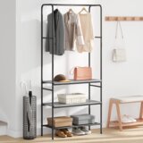 vidaXL stalak za odjeću s policama sivi hrast sonoma 77 x 30 x 171 cm Cijene