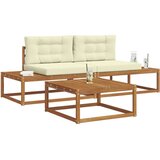  Set vanjskih sofa s jastukom 3 Komad Prirodna i krem | shoptok.hr