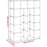  Modularni ormarić s 14 pretinaca bijeli 37 x 146 x 180,5 cm | shoptok.hr