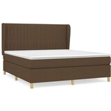 Box spring postelja z vzmetnico temno rjava 160x200 cm blago, (20902286) | Shoptok.si
