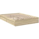  Okvir za krevet s ladicama boja hrasta 140x190 cm drveni | shoptok.hr