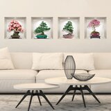 Ambiance Komplet 4 3D stenskih nalepk Bonsai of Seasons Cene